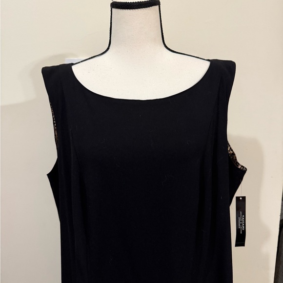 Tahari ASL | Black A-Line Dress with animal print - Picture 9 of 10